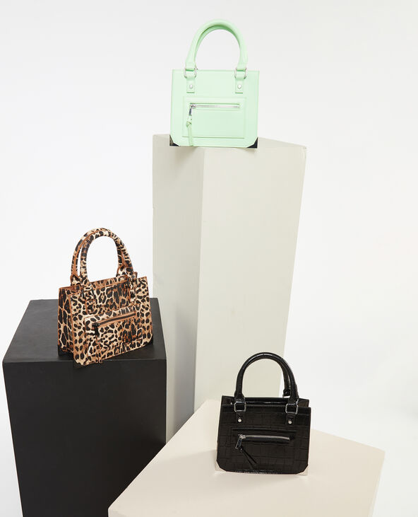 Sac boxy avec poignées motif léopard marron chiné - Pimkie