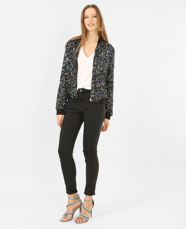 Bomber à sequins bleu foncé - Pimkie