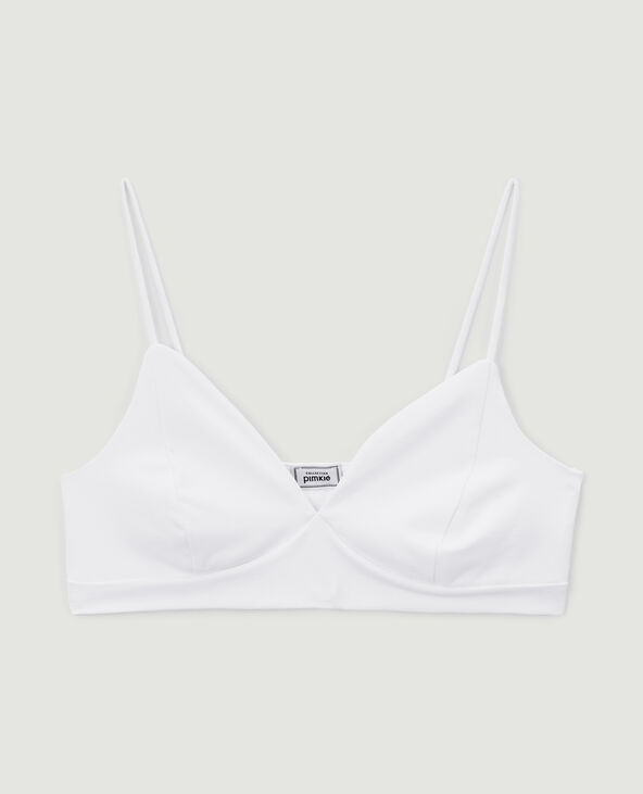 Brassière à bretelles encolure V blanc - Pimkie