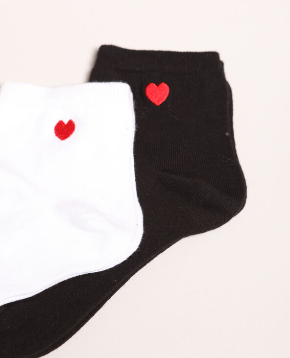 Lot de chaussettes à cœur blanc - Pimkie
