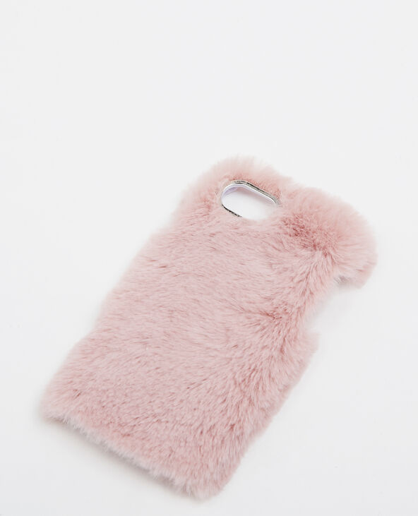 Coque en fausse fourrure vieux rose - Pimkie