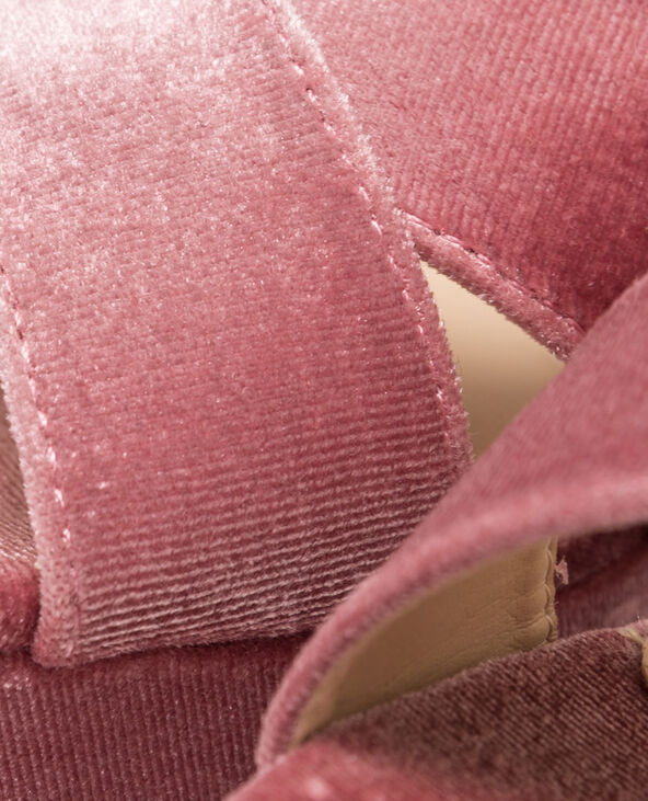 Sandales à plateau velours beige - Pimkie