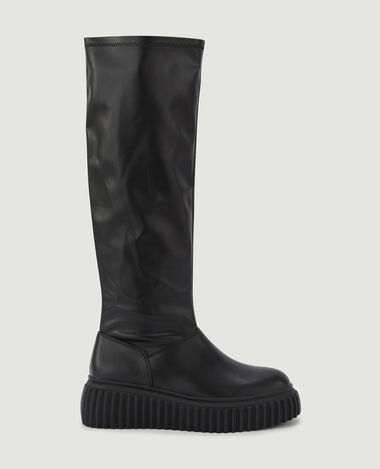 Bottes avec semelles compensées et crantées noir - Pimkie