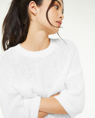 Pull manches courtes blanc - Pimkie