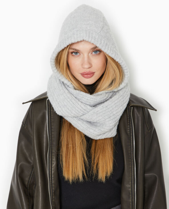 Tour de cou avec capuche intégrée gris chiné - Pimkie