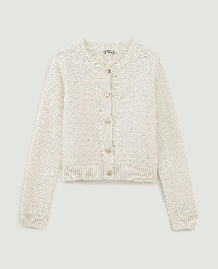 Gilet en maille reliéfée boutons marins blanc - Pimkie