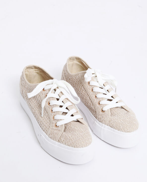 Baskets à semelle épaisse beige - Pimkie