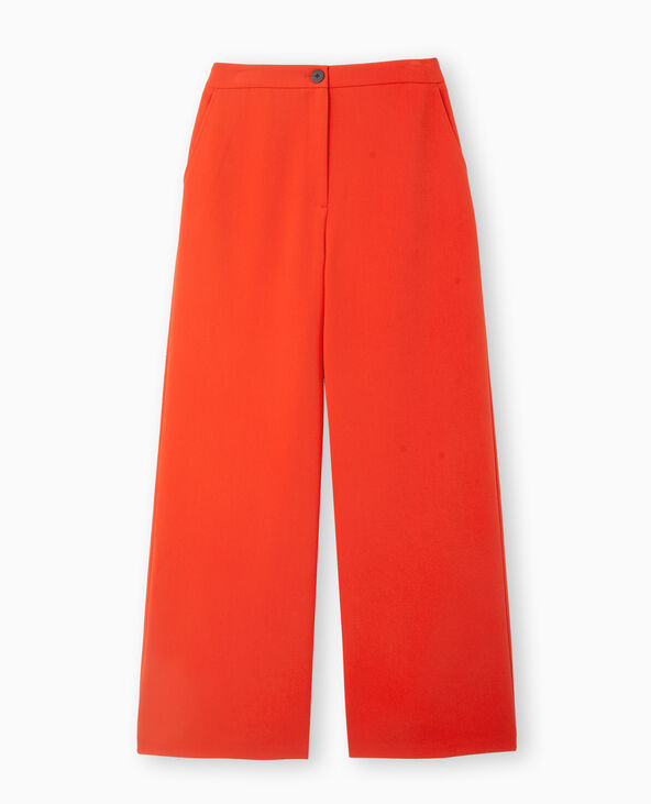 Pantalon large et droit taille haute rouge - Pimkie