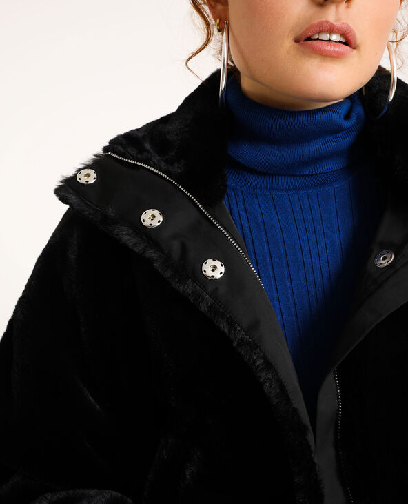 Blouson en fausse fourrure noir - Pimkie