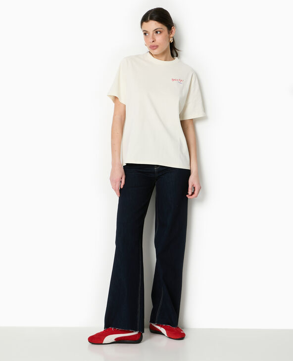 T-shirt oversize avec print devant et dos blanc - Pimkie