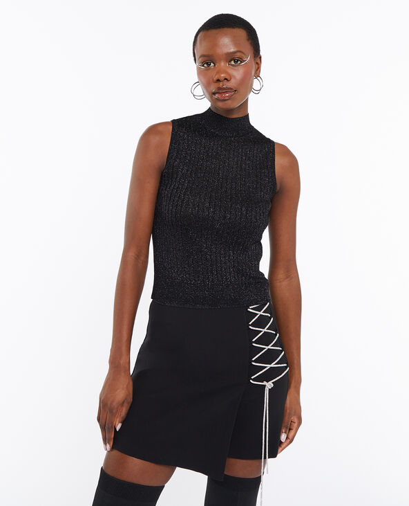 Pull sans manches avec lurex noir - Pimkie