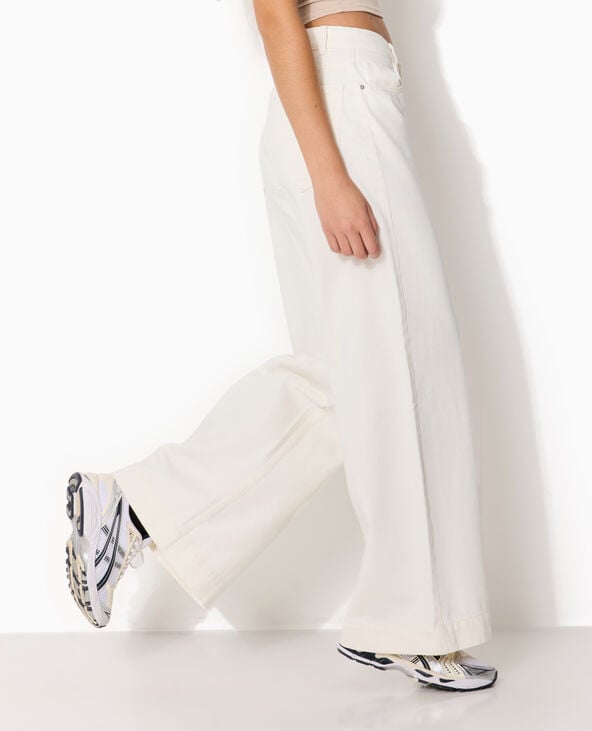 Jean wide taille haute écru - Pimkie