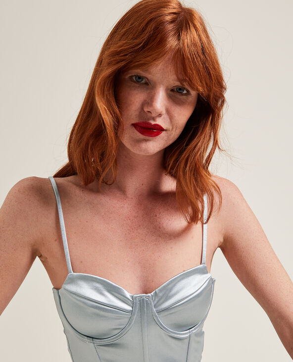 Corset en satin gris clair - Pimkie