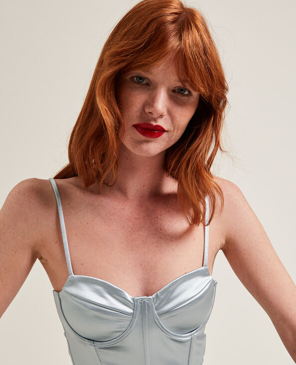 Corset en satin gris clair - Pimkie