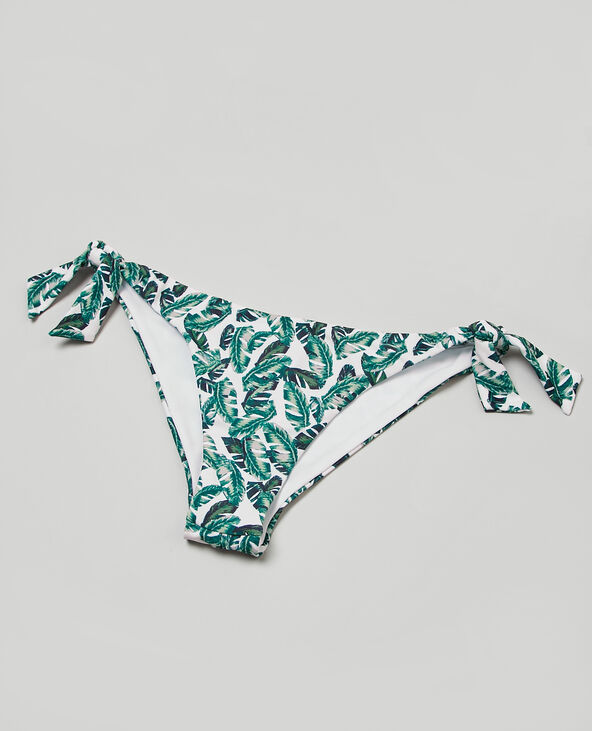 Tanga de bain feuilles de bananier blanc - Pimkie