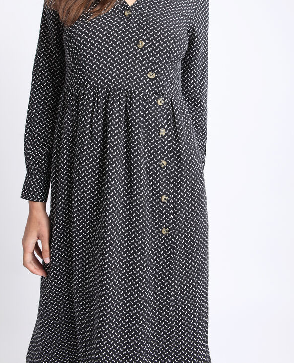 Robe longue boutonnée noir - Pimkie