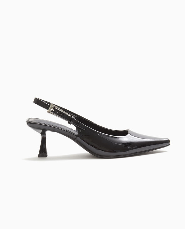 Escarpins ouverts bouts pointus talons bobines noir - Pimkie