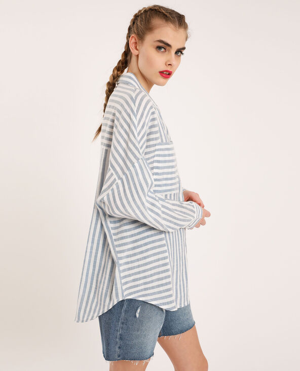 Chemise oversized à rayures bleu clair - Pimkie