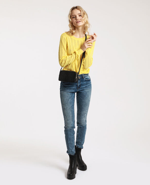 Pull maille fantaisie jaune - Pimkie