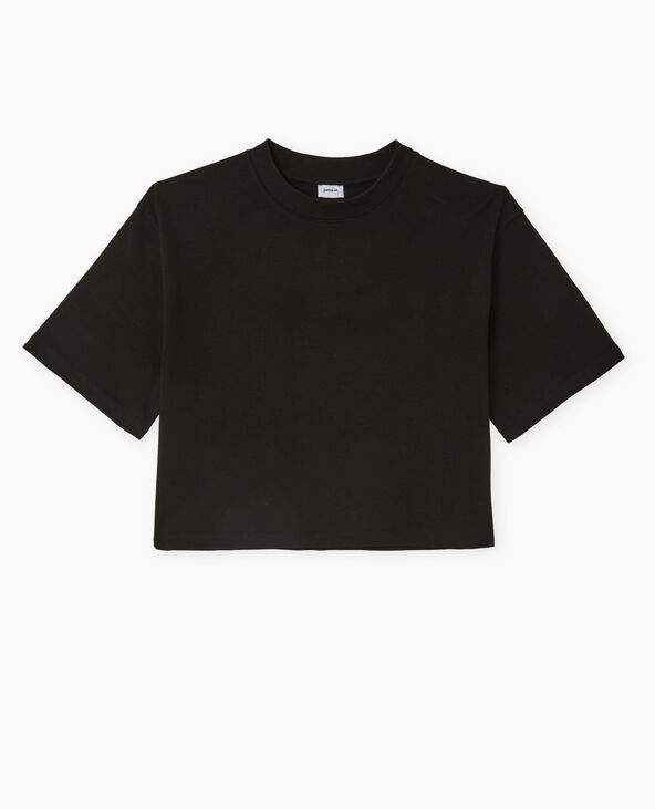 T-shirt ample et court noir - Pimkie