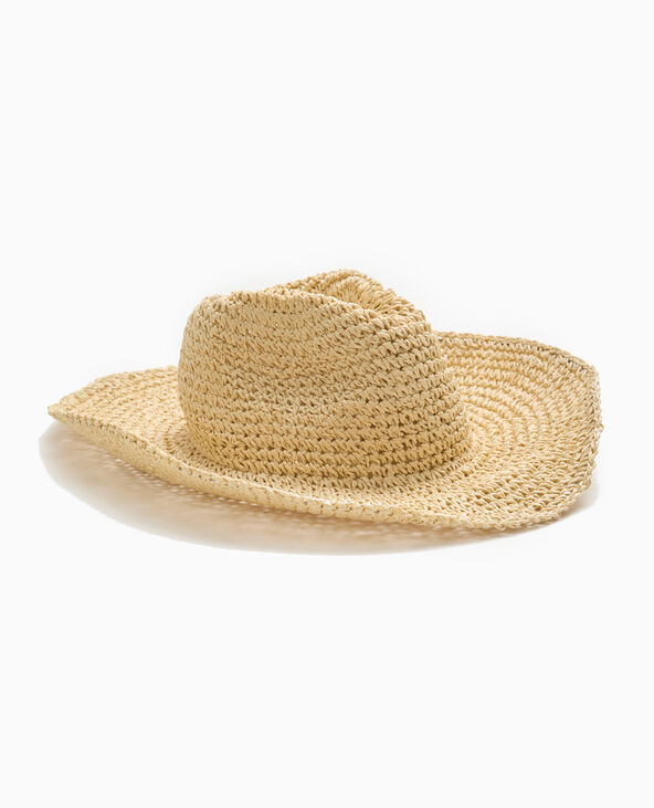 Chapeau en paille taupe - Pimkie
