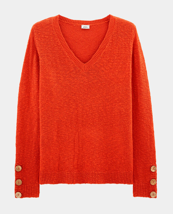 Pull à col V marron - Pimkie