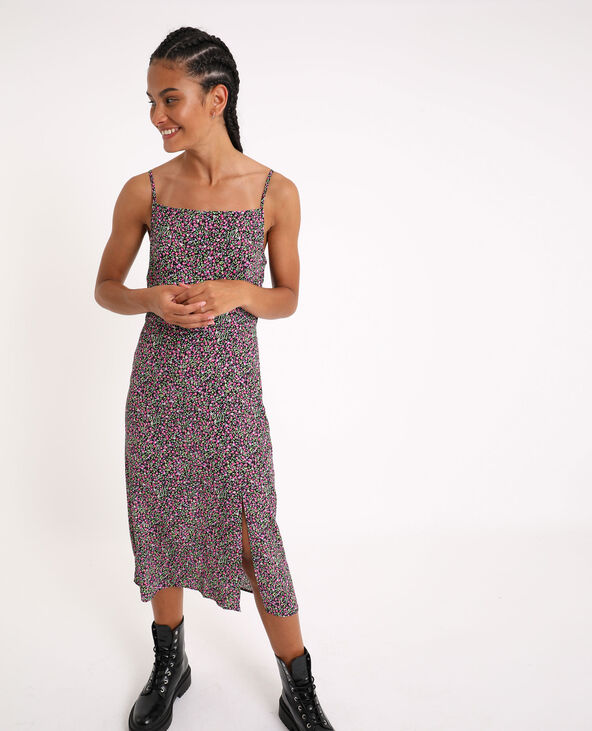 Robe longue à fleurs noir - Pimkie