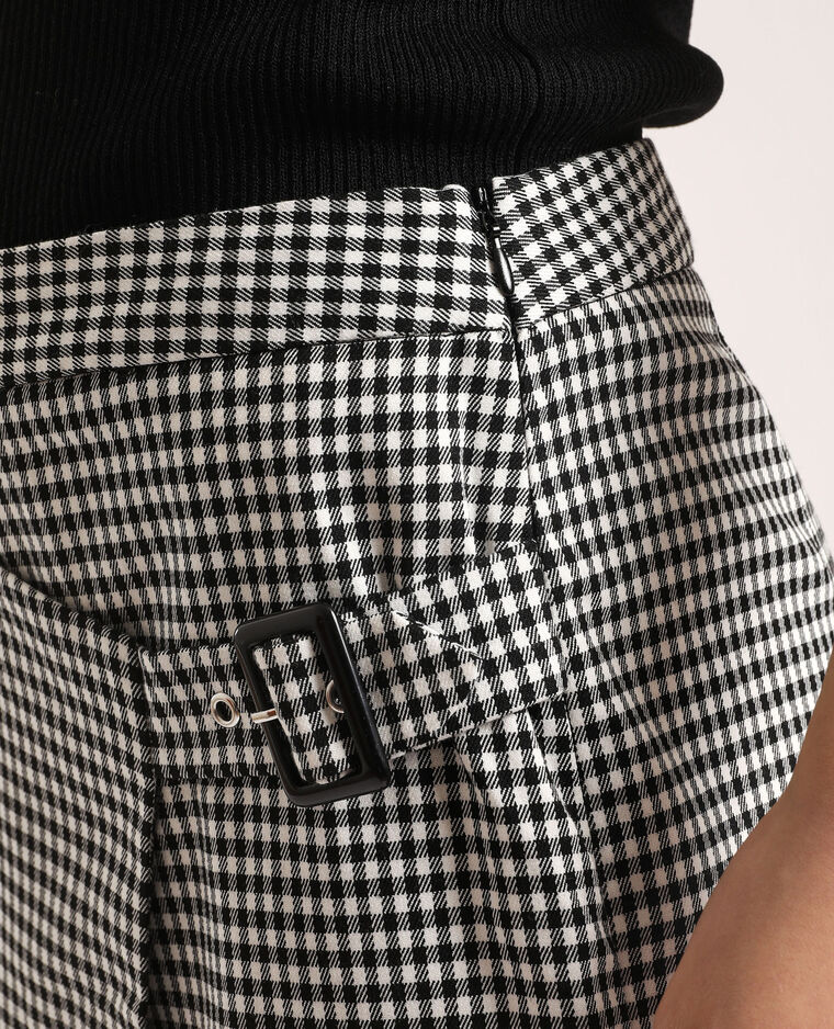 Jupe short à carreaux noir - Pimkie