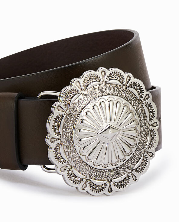 Ceinture avec boucle western gris foncé - Pimkie