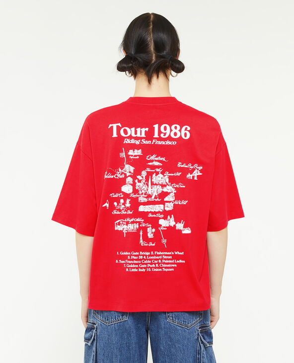 T-shirt oversize imprimé rouge - Pimkie