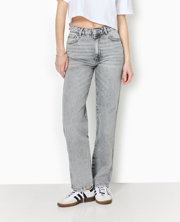 Jean straight taille standard gris clair - Pimkie