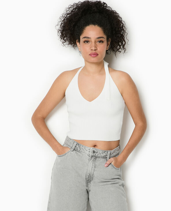 Dos-nu en maille tricot blanc - Pimkie