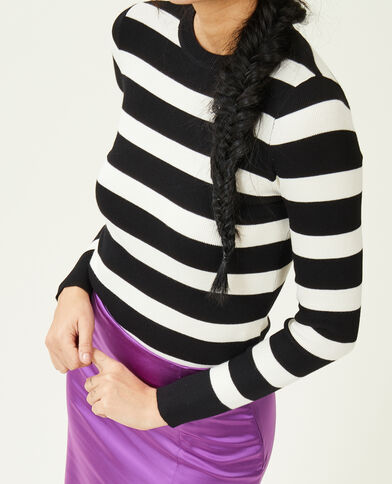 Pull moulant col rond noir - Pimkie