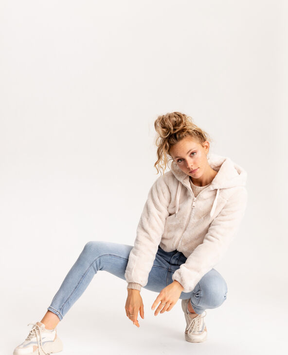 Blouson fausse fourrure blanc - Pimkie