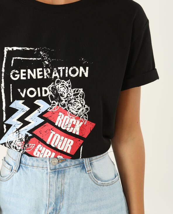 T-shirt rock noir - Pimkie