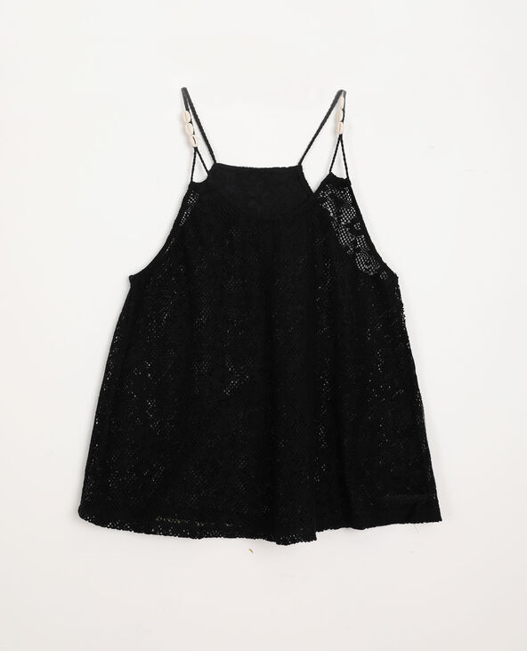 Top dentelle et coquillages noir - Pimkie