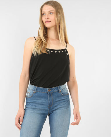 Top fluide à œillets noir - Pimkie