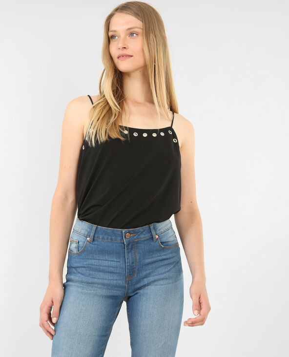 Top fluide à œillets noir - Pimkie