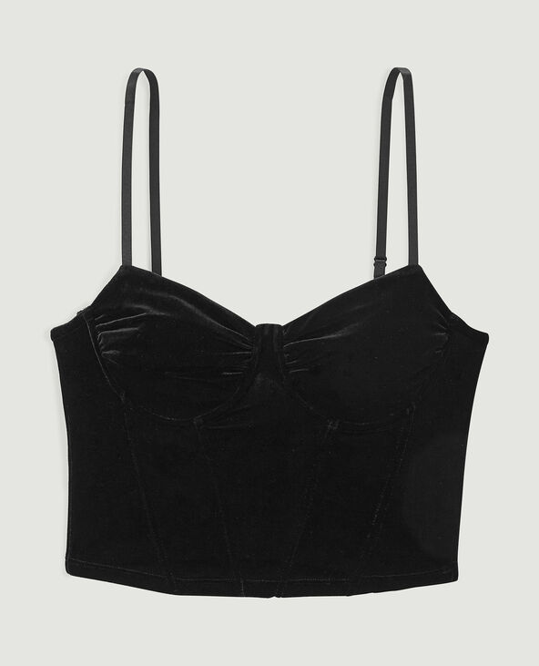 Corset en velours noir - Pimkie