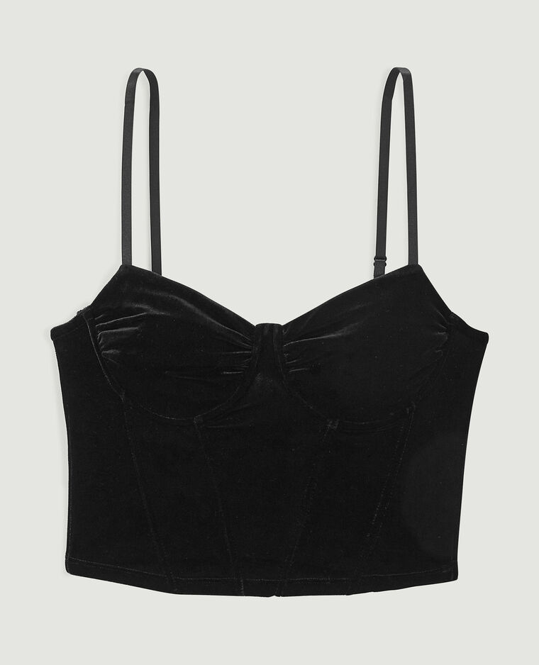 Corset en velours noir - Pimkie