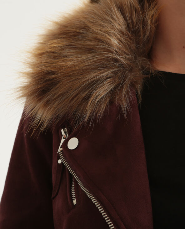 Veste suédine style motard violet - Pimkie