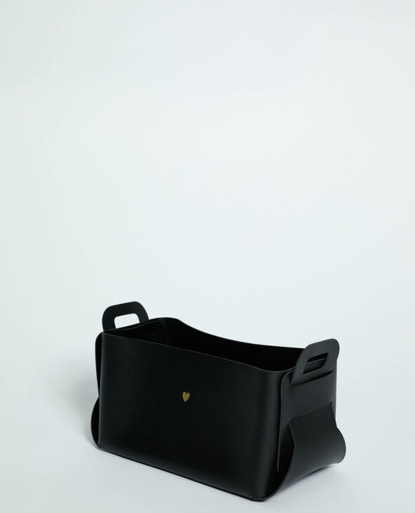 Grande box de rangement en simili cuir noir - Pimkie