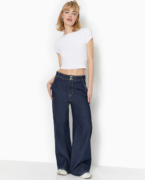 Jean wide taille haute bleu - Pimkie