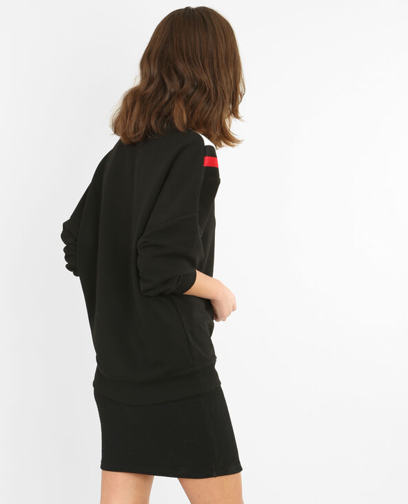Sweat tricolore noir - Pimkie