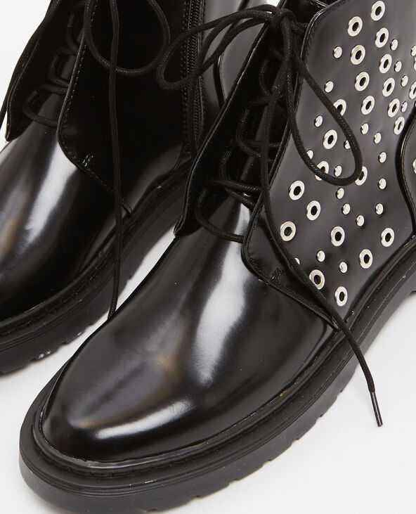 Boots rangers à rivets noir - Pimkie