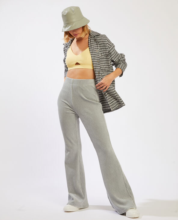 Pantalon flare côtelé vert kaki - Pimkie