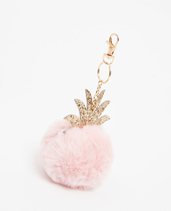 Porte-clés pompon ananas rose clair - Pimkie