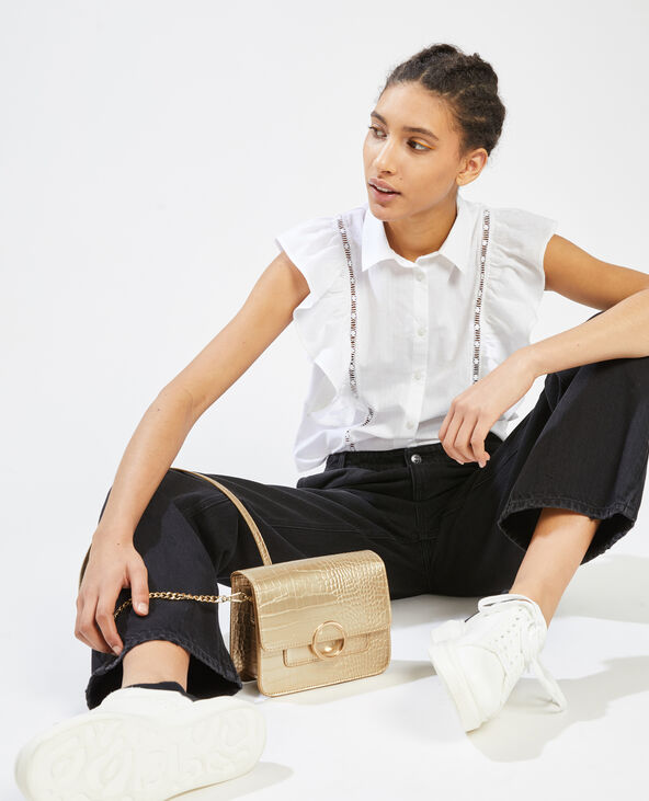 Sac boxy effet croco doré - Pimkie