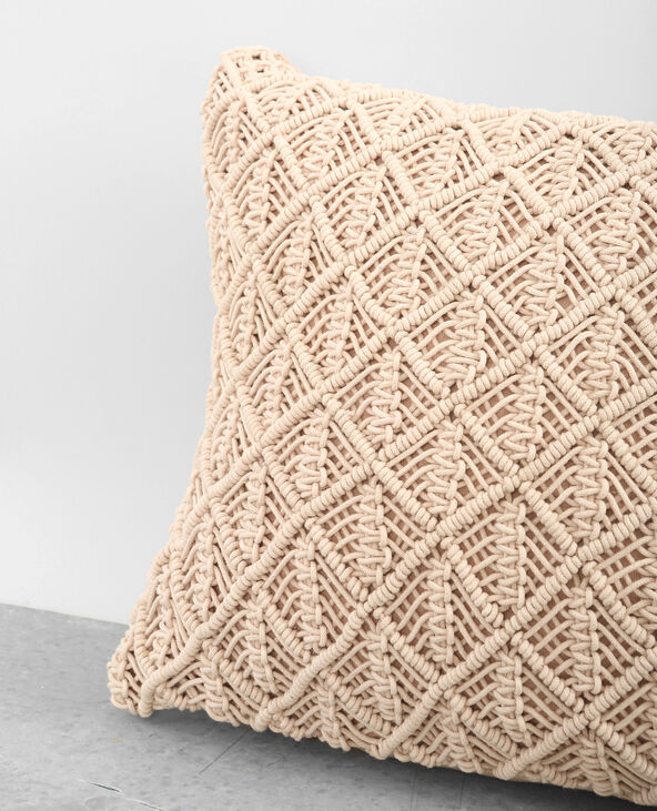 Housse de coussin macramé rose - Pimkie