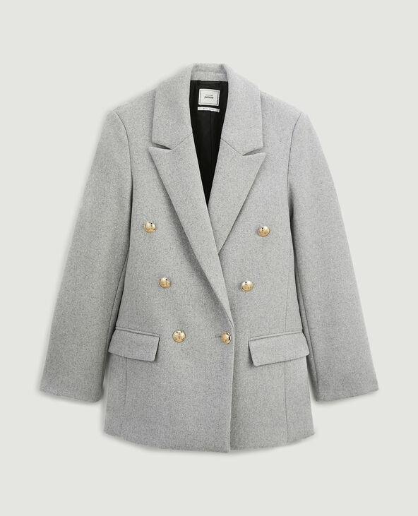Veste blazer officier drap de laine gris - Pimkie